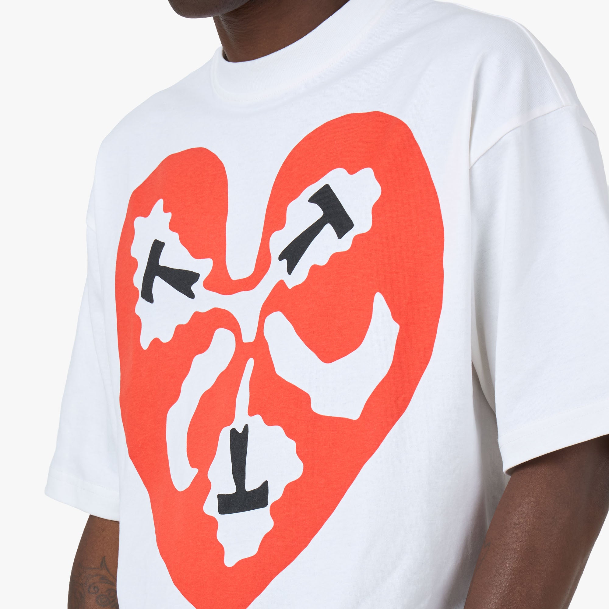 The Trilogy Tapes TTT Heart T-Shirt / White | Livestock
