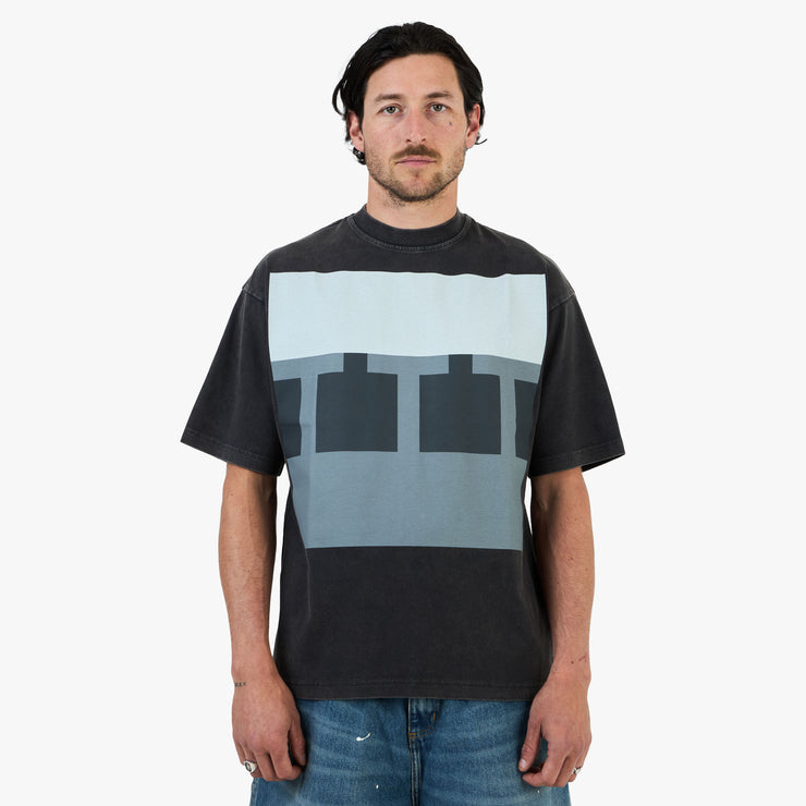 The Trilogy Tapes Block T-Shirt / Black Acid Wash 1