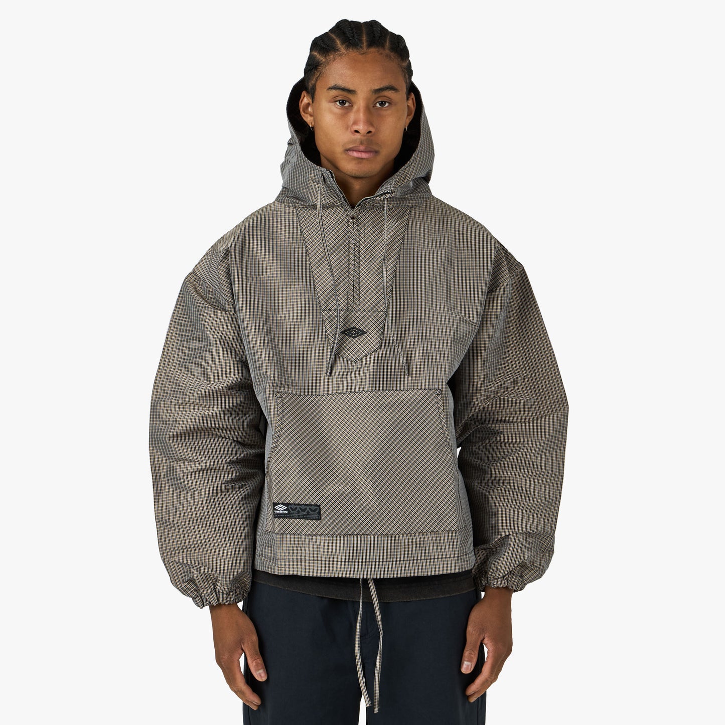 Umbro Checked Masked Anorak Beige / Black
