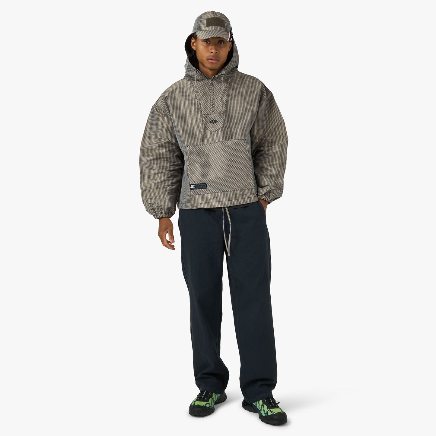 Umbro Checked Masked Anorak Beige / Black