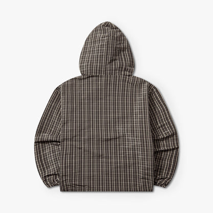 Coupe-vent à carreaux Umbro avec cagoule Beige / Marron foncé