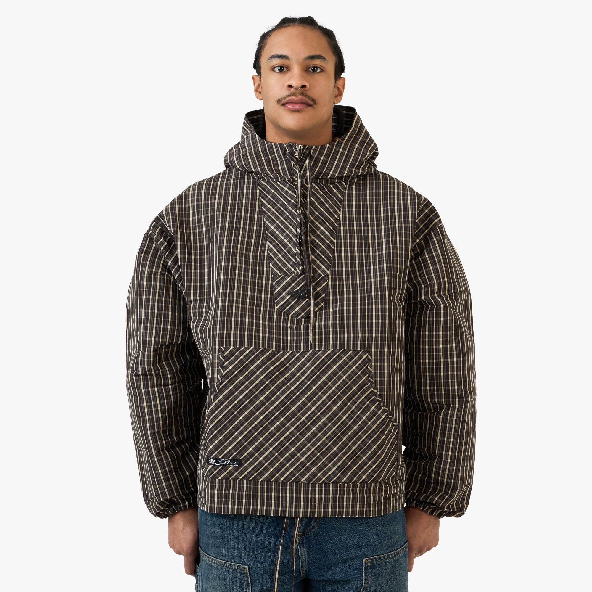 Umbro Checked Masked Anorak Beige / Dark Brown | Livestock