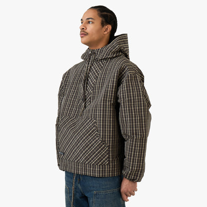 Coupe-vent à carreaux Umbro avec cagoule Beige / Marron foncé