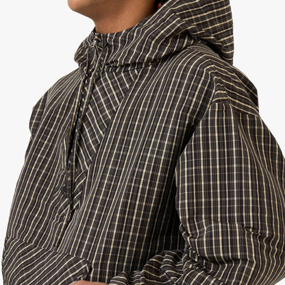 Coupe-vent à carreaux Umbro avec cagoule Beige / Marron foncé
