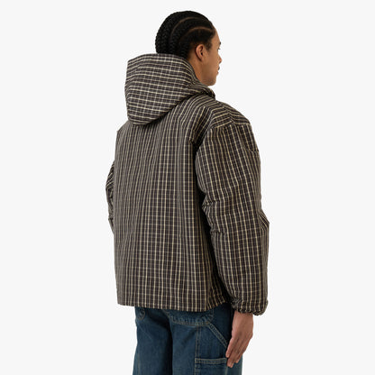 Coupe-vent à carreaux Umbro avec cagoule Beige / Marron foncé
