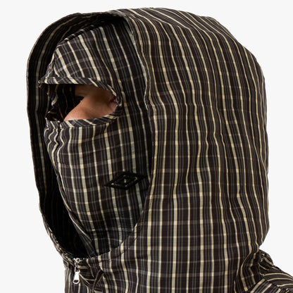 Coupe-vent à carreaux Umbro avec cagoule Beige / Marron foncé