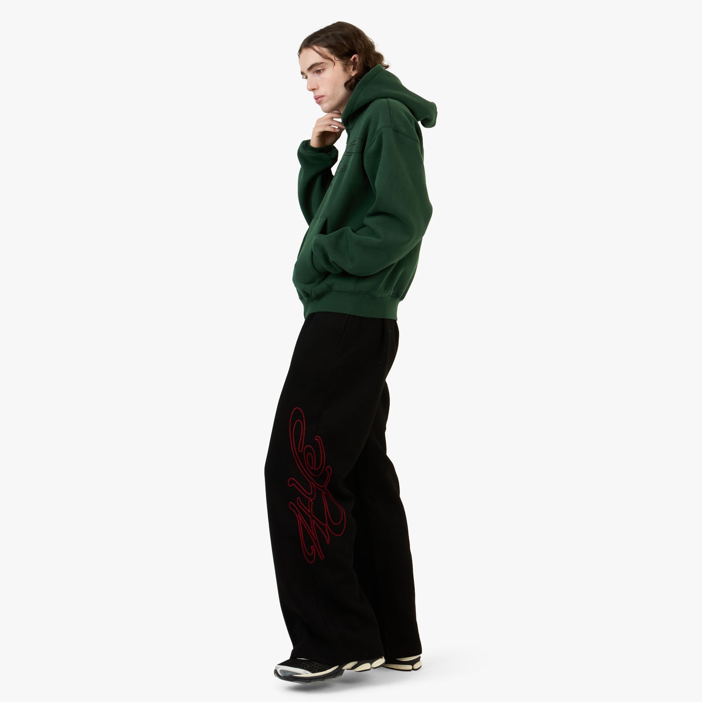 4YE Signature Zip Wide Pant Black / Red