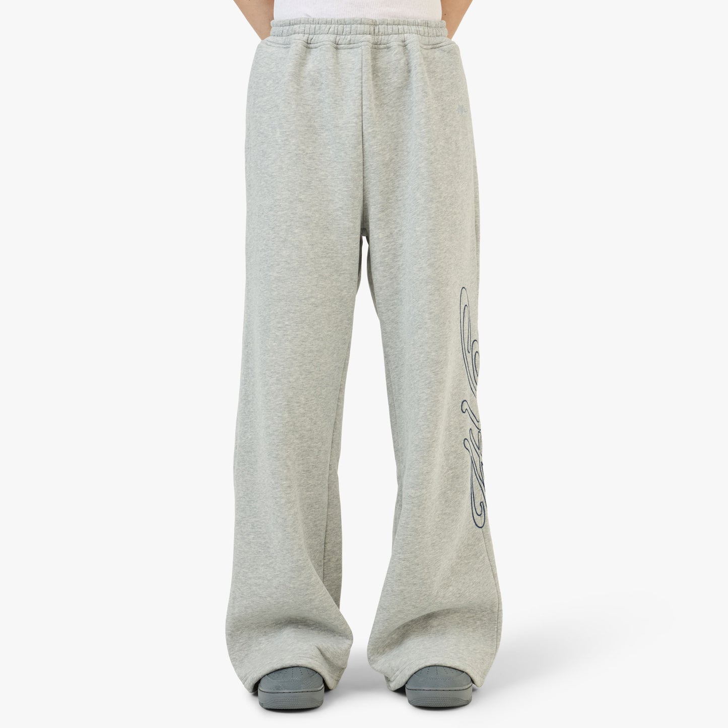 4YE Signature Zip Wide Pant Light Heather Grey