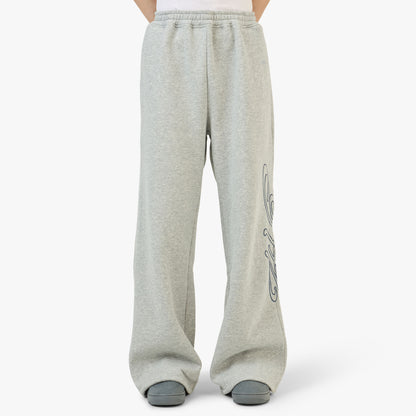 4YE Signature Zip Wide Pant Light Heather Grey