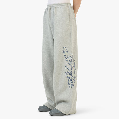4YE Signature Zip Wide Pant Light Heather Grey