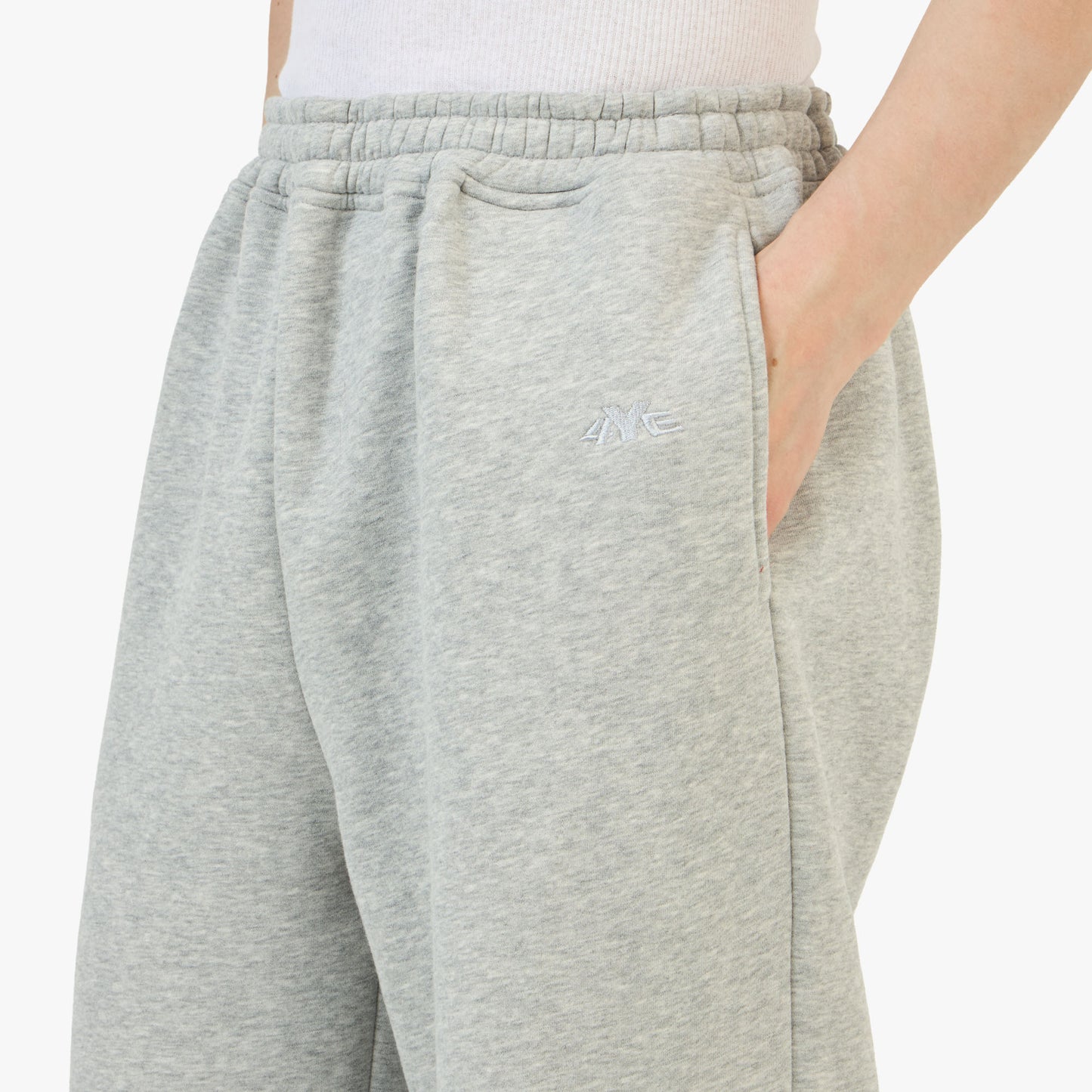 4YE Signature Zip Wide Pant Light Heather Grey
