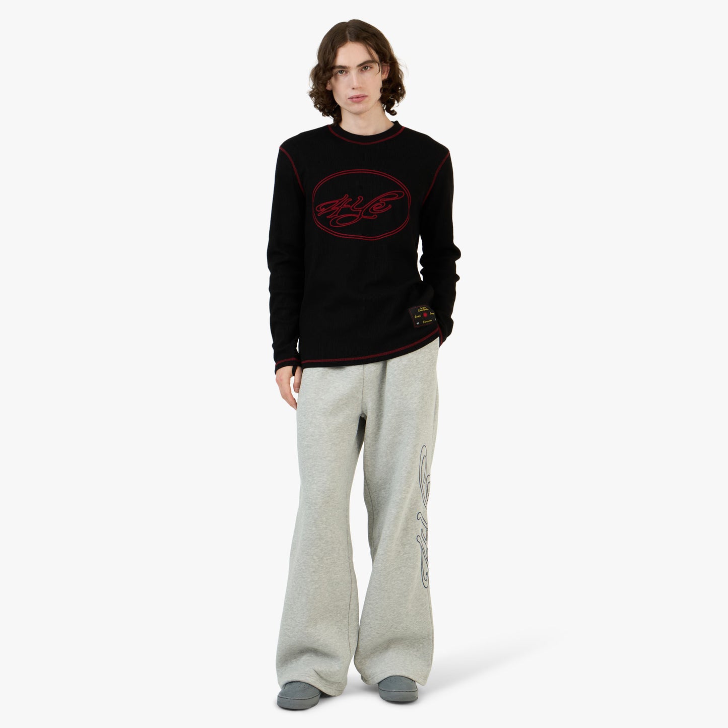 4YE Signature Zip Wide Pant Light Heather Grey