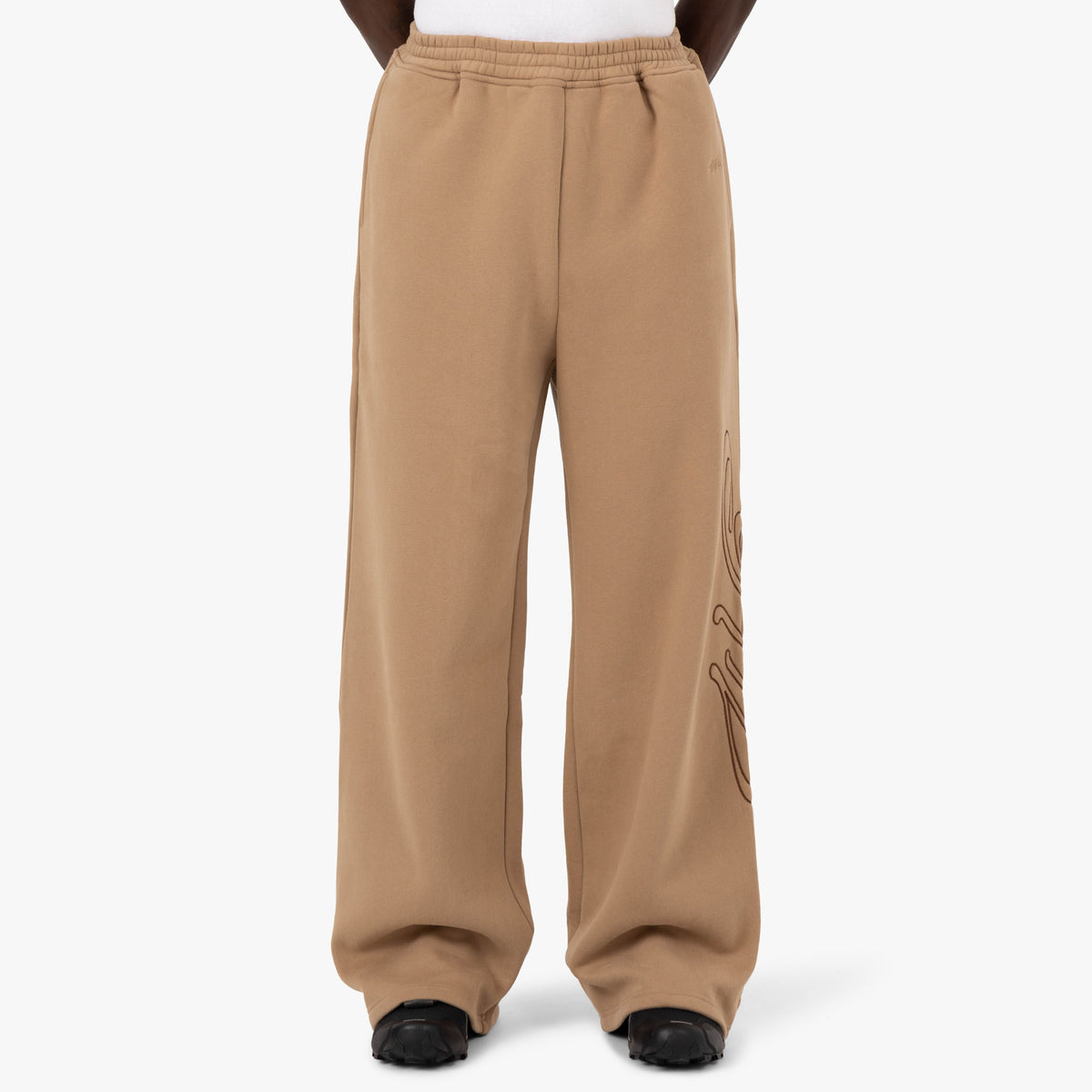 4YE Signature Pantalon à jambes larges Cacahuète / Brun