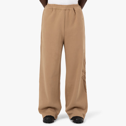 4YE Signature Pantalon à jambes larges Cacahuète / Brun