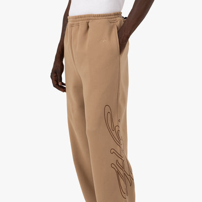 4YE Signature Pantalon à jambes larges Cacahuète / Brun