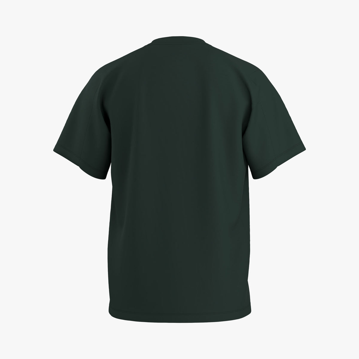 Arc'teryx Kragg SL T-Shirt. Back view showing plain dark jade body, crewneck collar, short sleeves, and clean straight hem construction. 