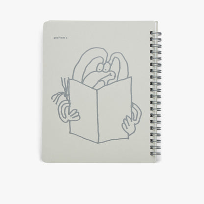 Actual Source + Penco ZZ410 Coil Notebook - Large Grey / Silver