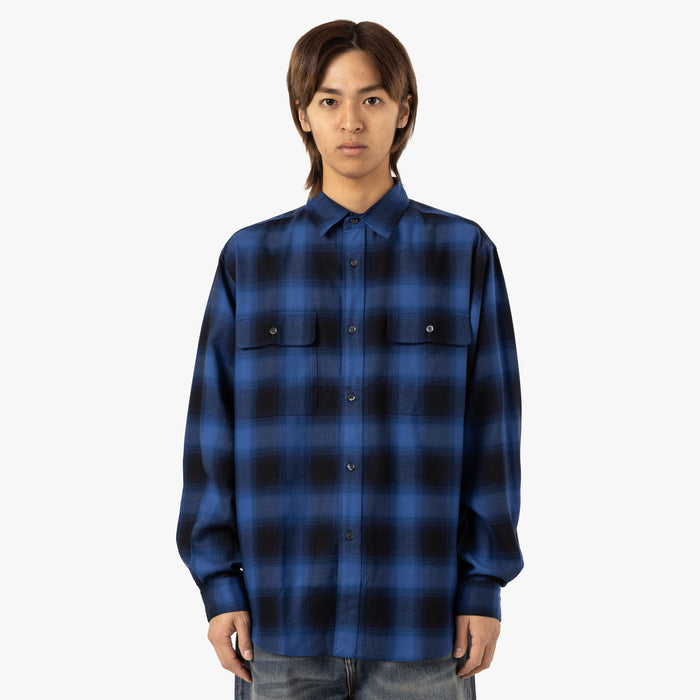 Saturdays NYC Ombre Check Work Shirt / Blue 1