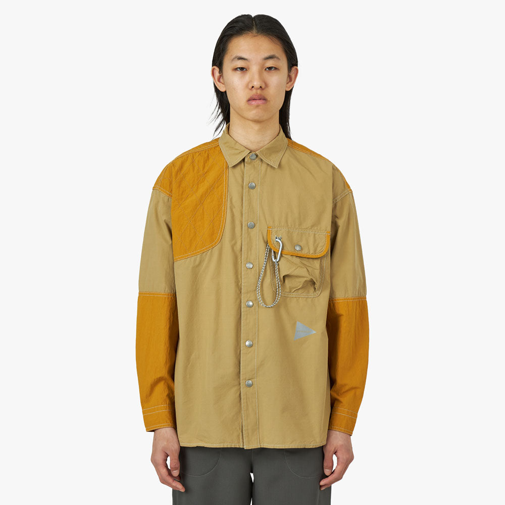 and wander Cordura Rip Mix Shirt / Beige