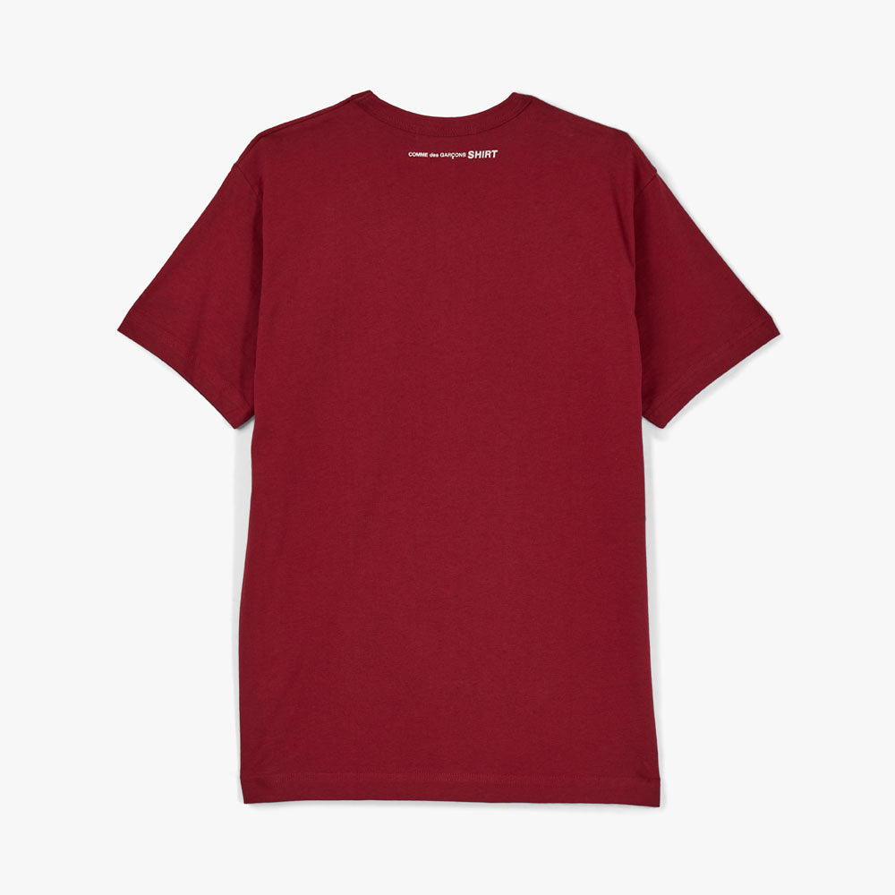 Comme Des Garcons Shirt Cotton Jersey Plain 165Gr With Cdg Shirt Logo At  Back / Burgundy