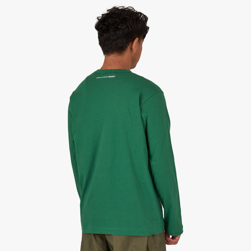 COMME des GARÇONS SHIRT Plain Jersey Long Sleeve T-shirt / Green