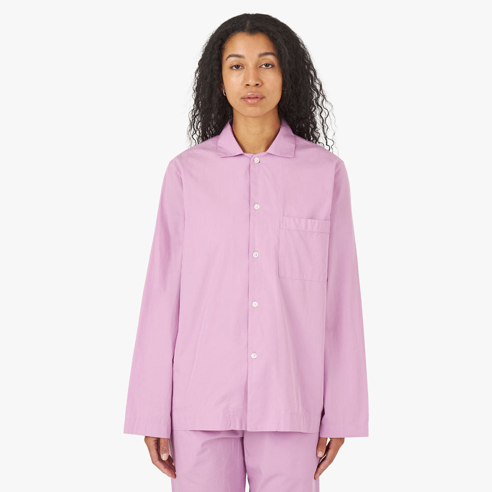 Tekla Popeline Chemise à manches longues / Rose Mauve