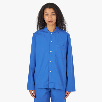 Tekla Popeline Chemise à manches longues / Bleu Royal