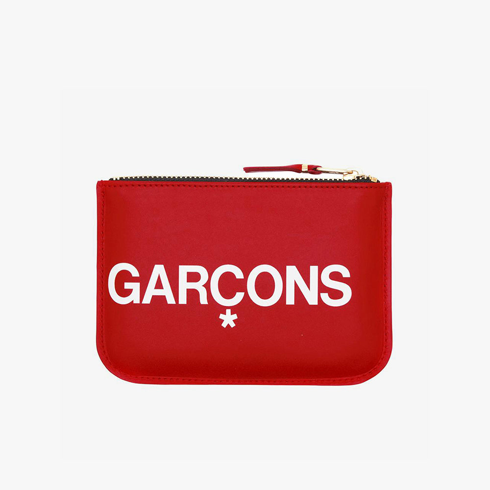 Comme des Garcons Huge Logo Leather Wallet - Red – Feature